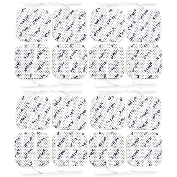Elektroden, 5x5 cm - 16 Stück - passend zu axion, Prorelax, Promed, Auvon - 2mm Steckanschluss